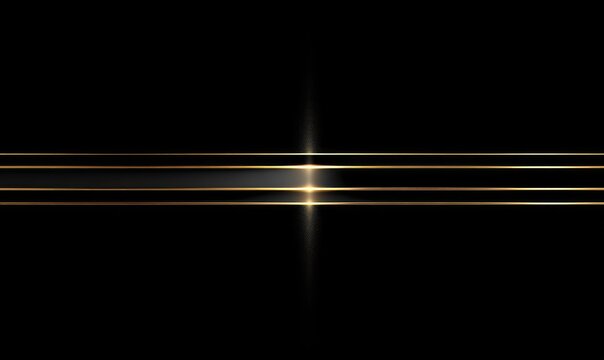 Black background with horizontal gold lines. A vertical golden streak intersects the horizontal lines, creating a glowing effect