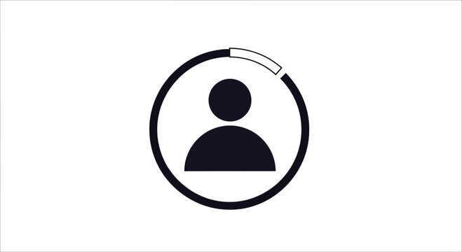 User icon inside circular progress bar indicator