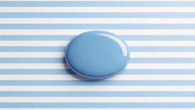Blue button on striped background