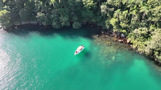 Oyster farm in Angra dos Reis, Rio de Janeiro. Aerial view.
