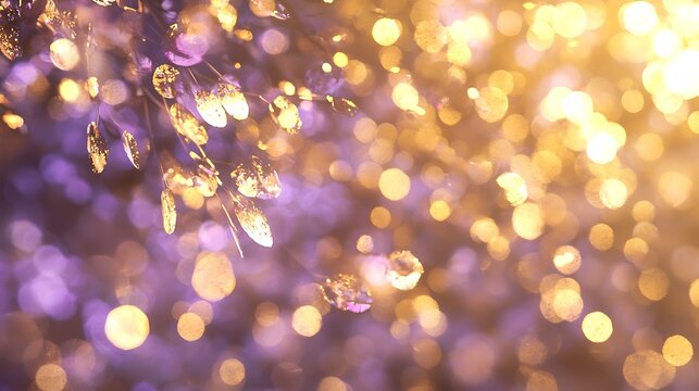 Golden purple bokeh background