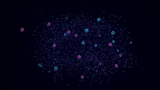 Abstract particle field representing big data or neural network activity