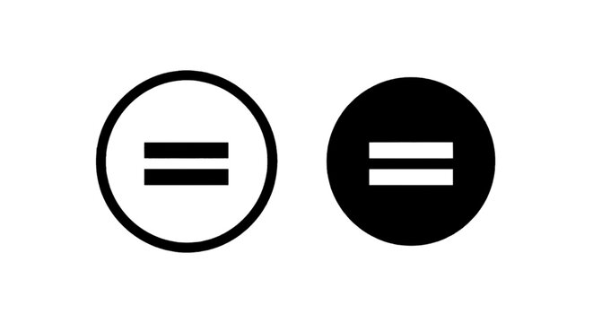 Vector illustration of equal sign icon set, mathematical symbol, vector illustration on a transparent background