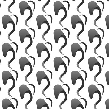 Modern Tooth Seamless Pattern in Black and Gray