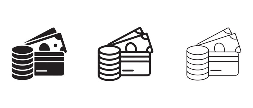 stack of coins with a credit card and banknotes on top for finance and banking concepts  representing money and payment methods