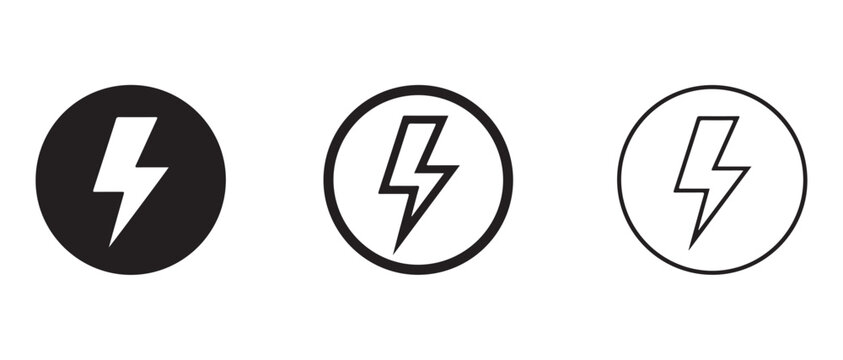 lightning bolt icons in different styles isolated on white background for energy concepts  symbolizing power and electricity in various designs