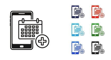 Fototapeta premium Multi-Device Calendar and Scheduling Icons Illustration for Mobile Apps.