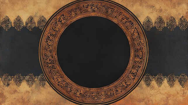 Ornate circular frame background