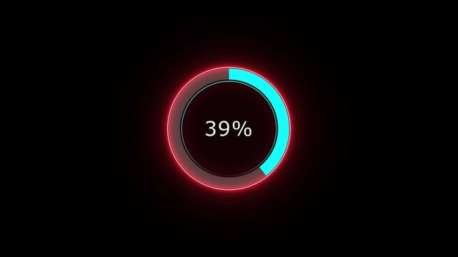 A dynamic circle loading animation, and on a black background is loading from 1 to 47 .