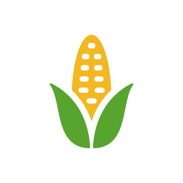 Modern Corn Agriculture Flat Logo Icon