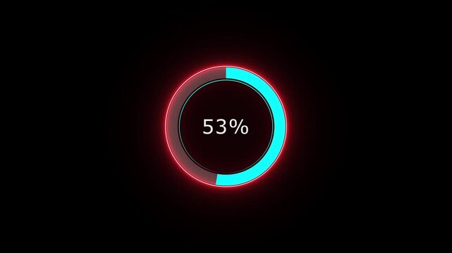 A dynamic circle loading animation, and on a black background is loading from 1 to 63 .