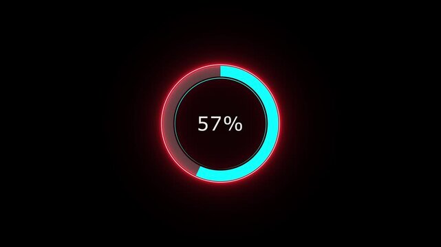 A dynamic circle loading animation, and on a black background is loading from 1 to 67 .