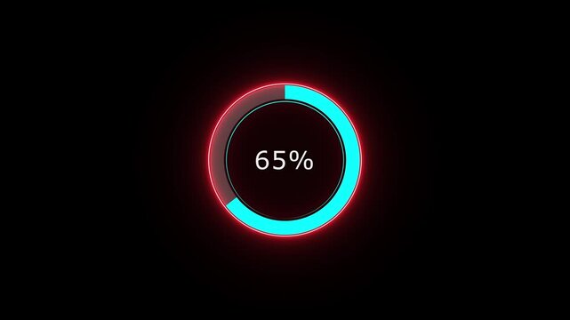 A dynamic circle loading animation, and on a black background is loading from 1 to 77 .