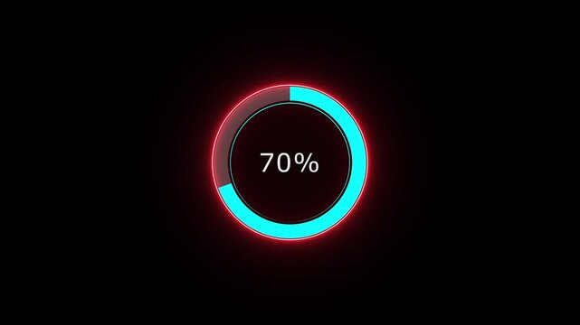 A dynamic circle loading animation, and on a black background is loading from 1 to 83 .