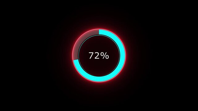 A dynamic circle loading animation, and on a black background is loading from 1 to 86 .