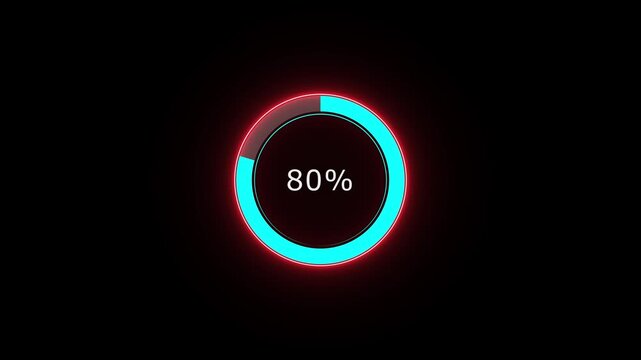 A dynamic circle loading animation, and on a black background is loading from 1 to 95 .