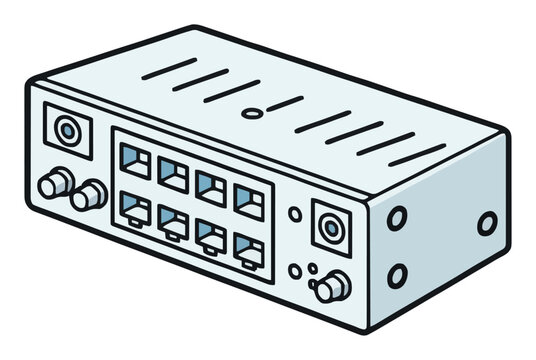 Neon network switch perspective vector illustration. Generative AI