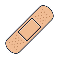 Adhesive bandage strip plaster first aid wound protection vector illustration