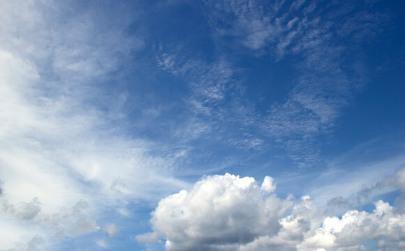 blue sky background.