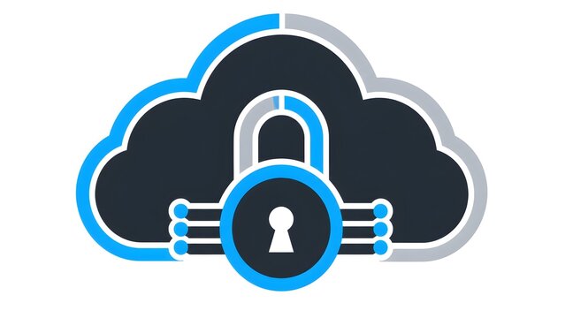 Cloud Security with Padlock Protection, Secure Cloud Storage, Data Encryption and Cybersecurity Technology Vector Illustration for Network Protection and Digital Privacy