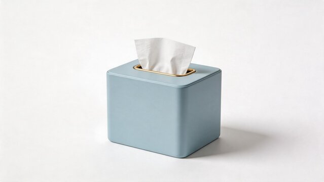 Blue tissue box with white tissues