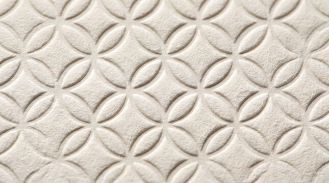 Subtle geometric embossing on textured paper background with soft lighting for design projects