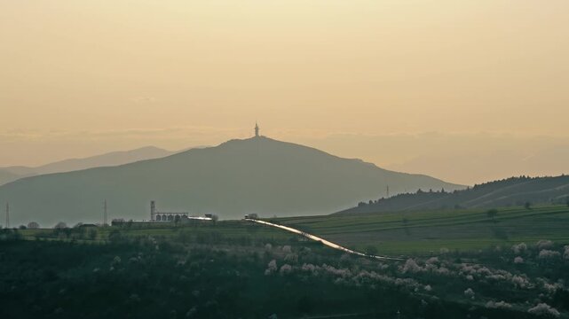 Winding Road to Vodno Mountain, Skopje Sunset