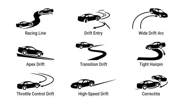 Drifting Car Racing Techniques Illustrated.