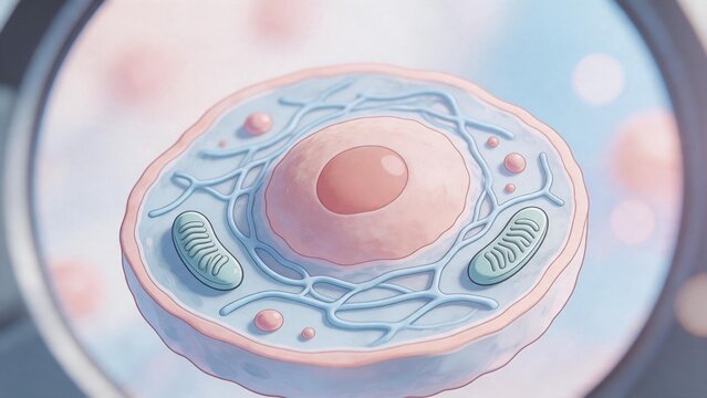 Cellular structure under microscope