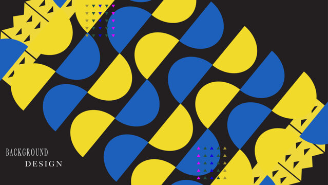 Blue retro style scandinavian wall art background design