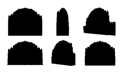 Architectural Silhouettes: Gothic Arches, Domes, Facades Vector Set © Riad
