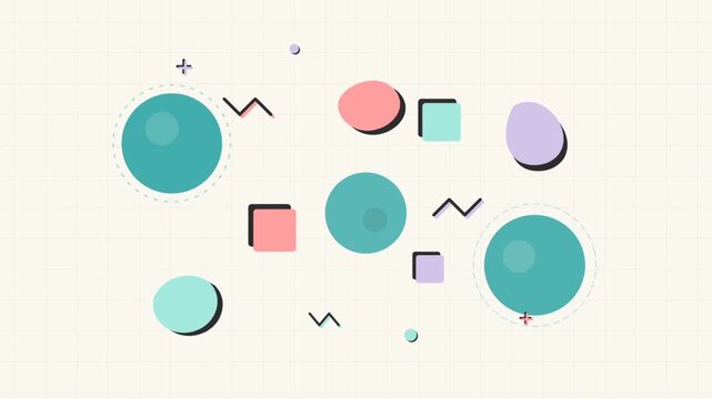 Abstract Memphis Style Geometric Motion Graphic Video