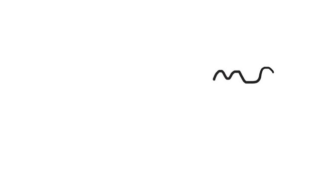 A wavy line moves across the screen, appearing in different places.