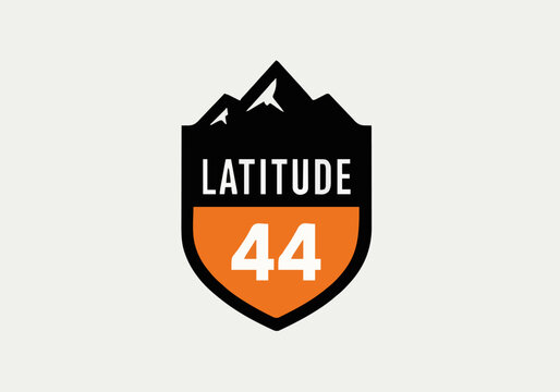 Latitude 44 mountain logo shield
