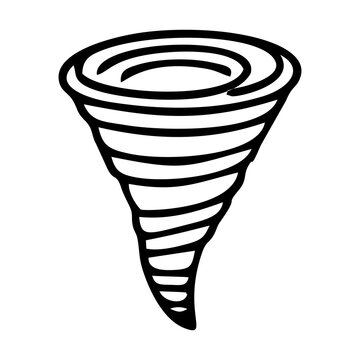 Black and White Tornado Icon