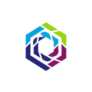 Abstract Hexagon Logo Design