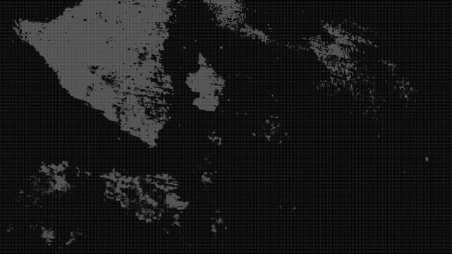 Halftone dots grunge overlay texture vintage distressed gritty black background looping motion for creative film transitions and industrial design.