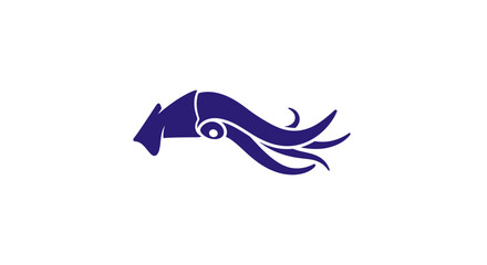 Obraz premium Purple squid icon with long tentacles graphic