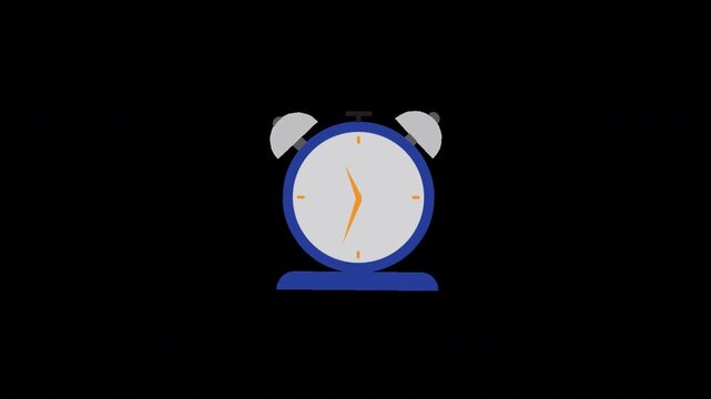 animated footage of table clock icon symbolizing time, schedule, and productivity in modern business, office routine, and workflow management in alpha channel 