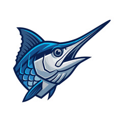 Fototapeta premium Blue Marlin Fish Vector Mascot Logo Illustration