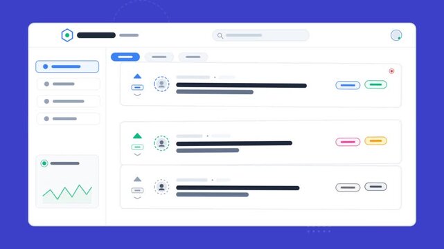 Modern Business Management Dashboard Interface Animation