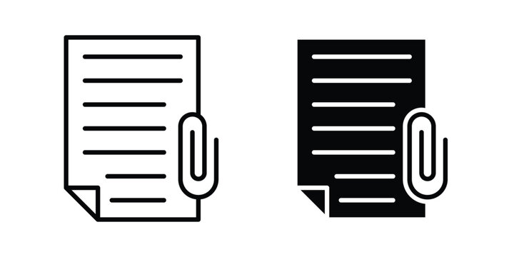 Attach document icon editable artwork group. EPS10