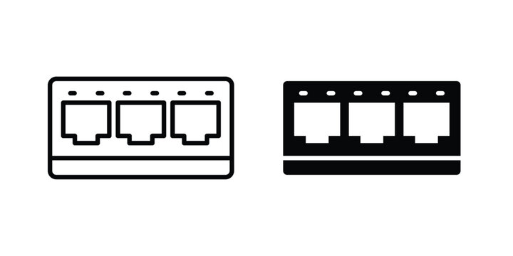 Network switch icon editable artwork group. EPS10