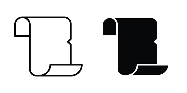 Scroll paper icon editable artwork group. EPS10