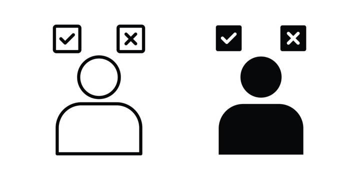 Decision icon line graphics series. EPS10