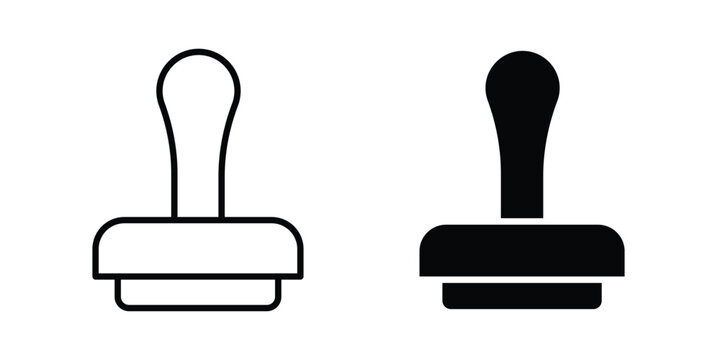 Stamp icon line graphics series. EPS10