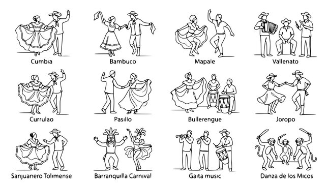 Colombian Folk Dances: Cumbia, Bambuco, Mapale, Vallenato, and more