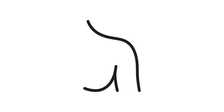 Minimalist abstract line art drawing of a human shoulder and back contour.