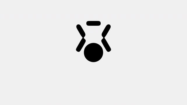 Minimalist black silhouette of a person performing a front flip somersault against a plain light background.