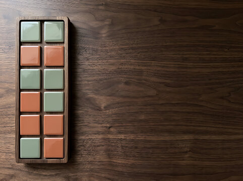 Smart Electronic Ink Task Tiles Displaying Progress Bars and Data Diagrams on a Dark Wooden Office Desk